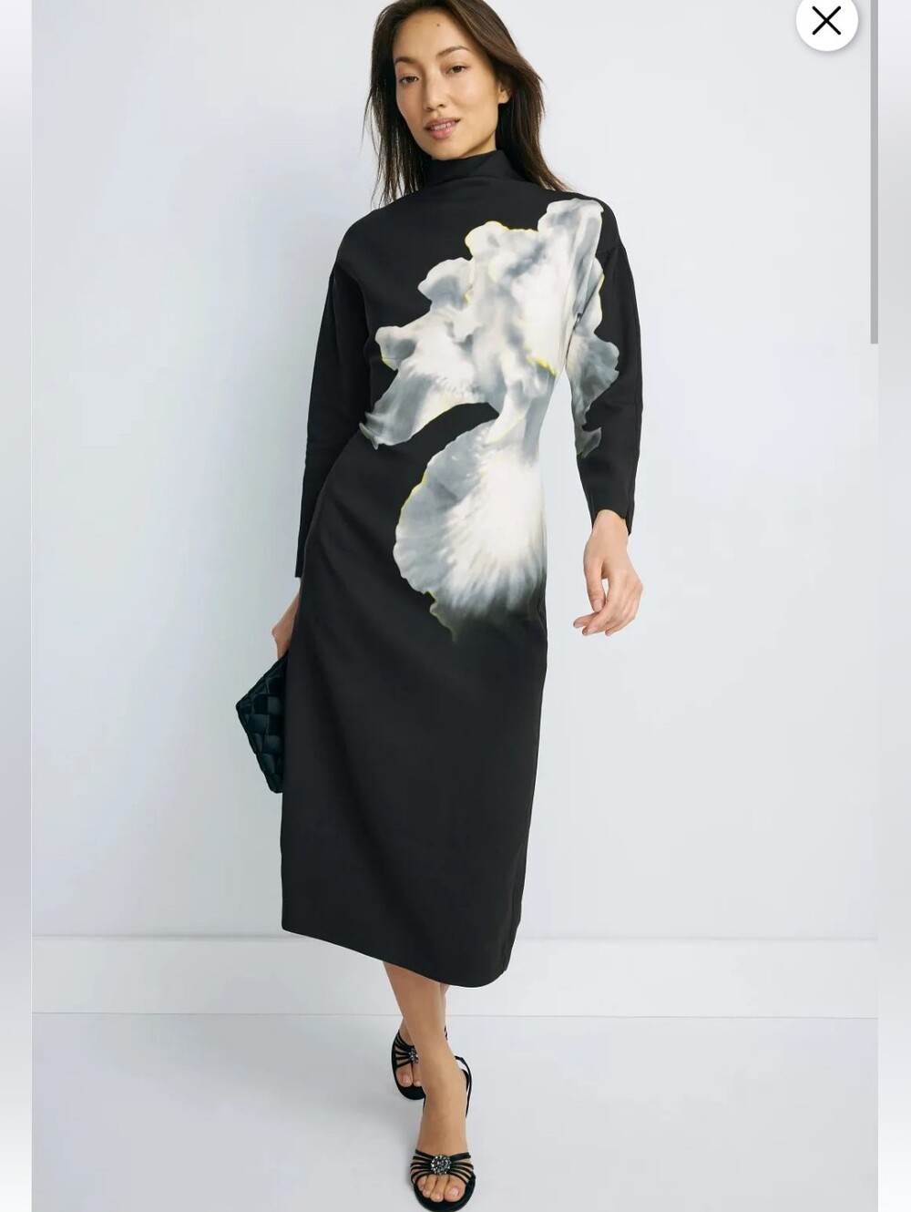 ALBERTA FERRETTI MOCK NECK FLORAL PRINT DRESS SIZE 8 MSRP $1550